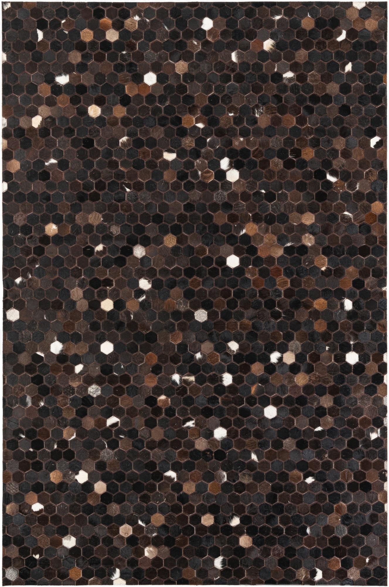 5' 1 x 7' 9 Cowhide Leather Rug