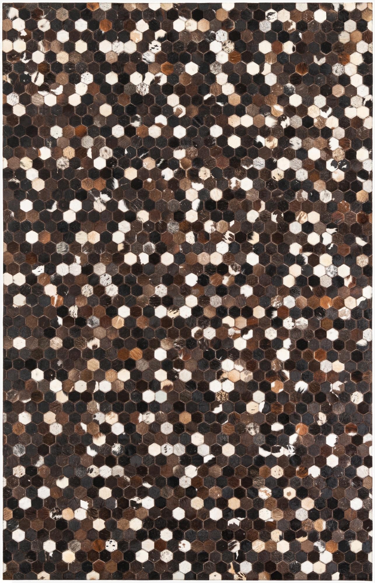 5' x 7' 10 Cowhide Leather Rug