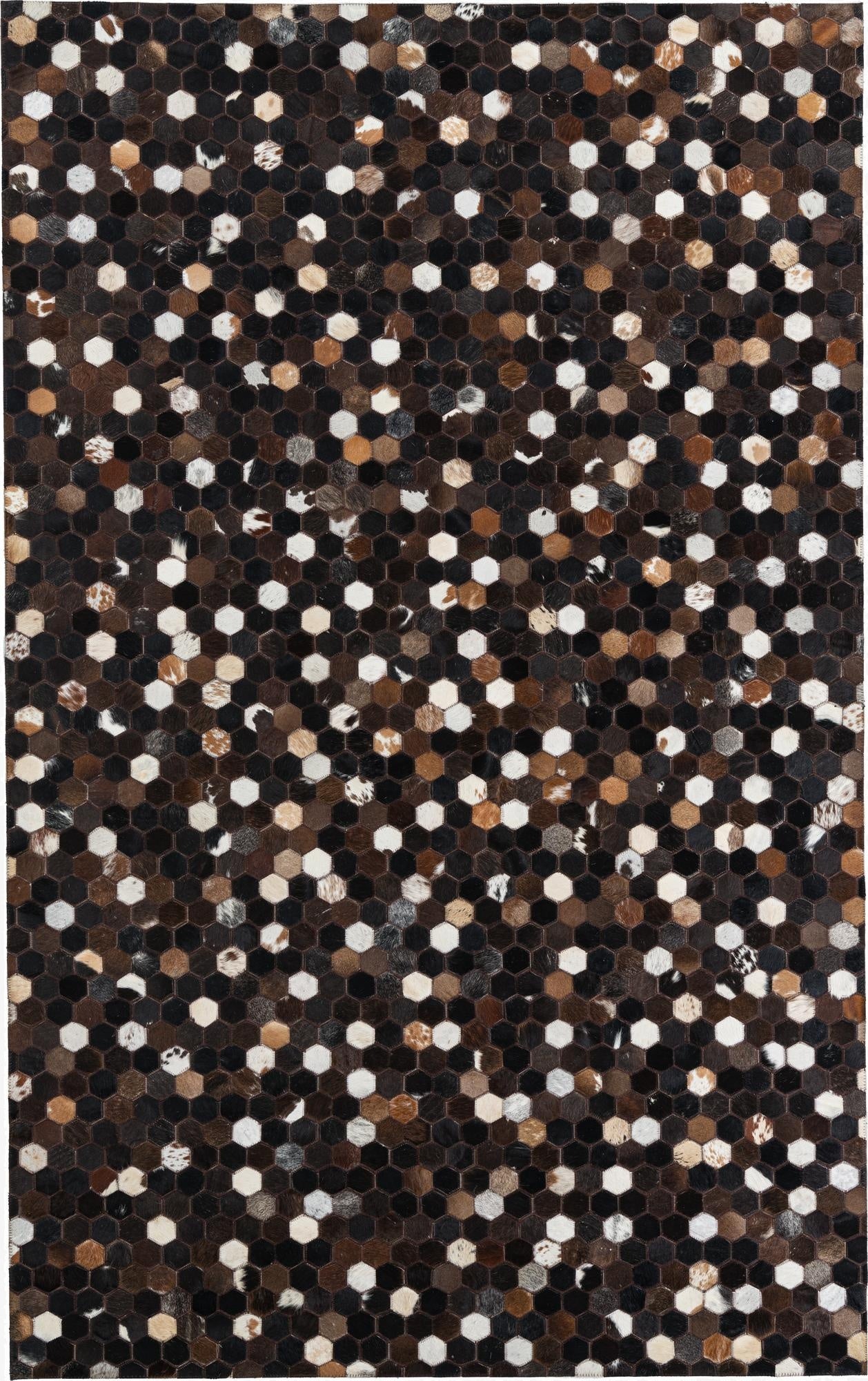 5' 1 x 8' 1 Cowhide Leather Rug