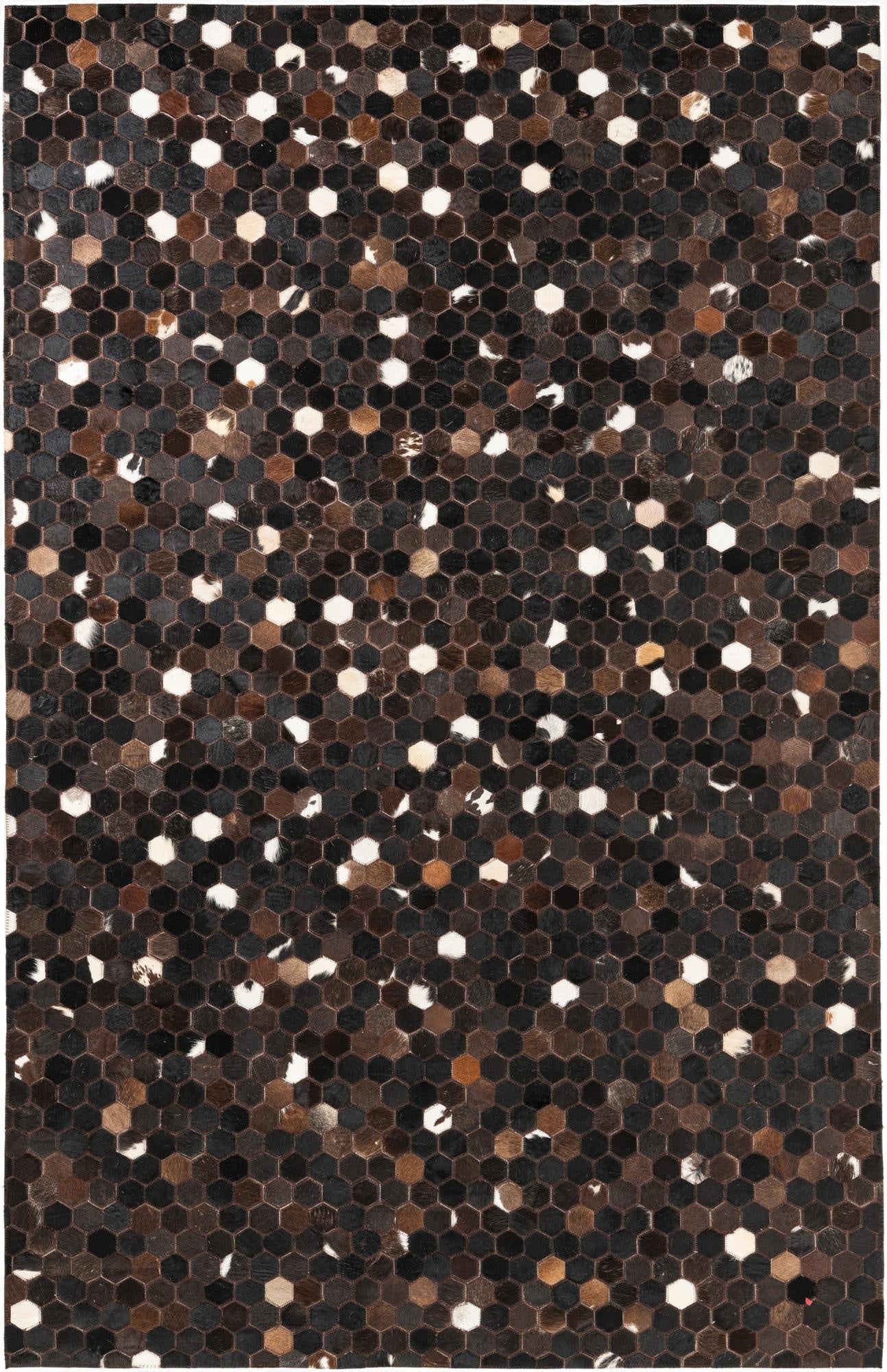 5' 1 x 8' Cowhide Leather Rug