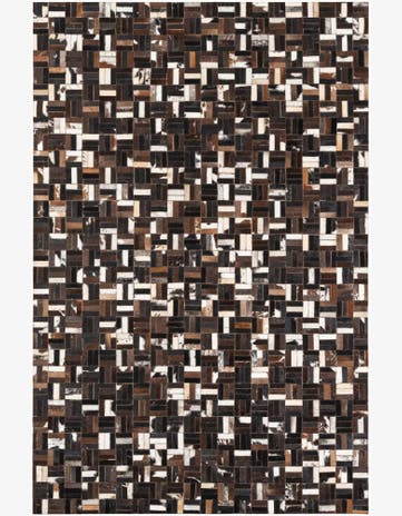 5' x 7' 8 Cowhide Leather Rug