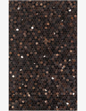 5' 1 x 8' 2 Cowhide Leather Rug
