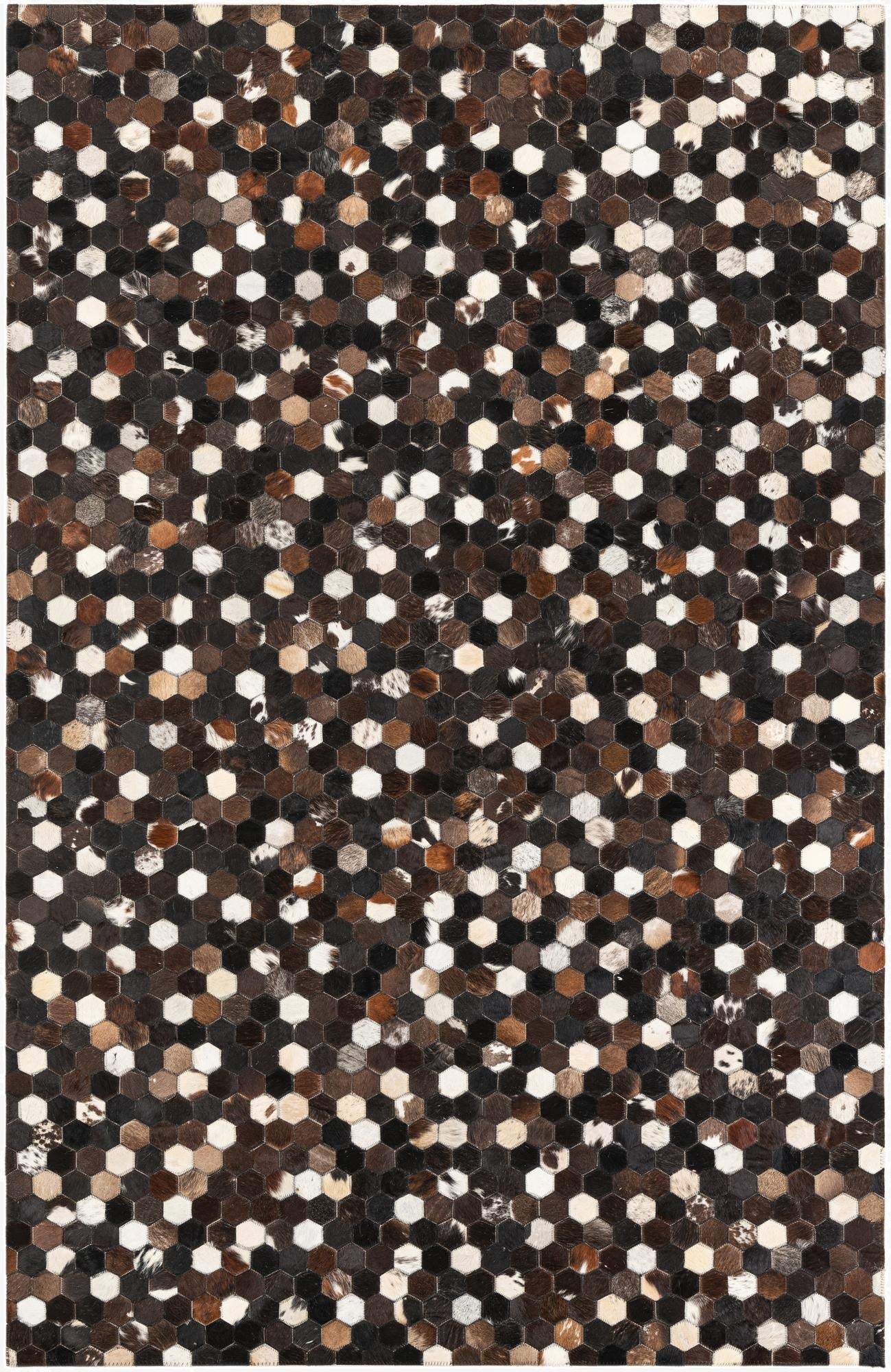 5' 2 x 8' Cowhide Leather Rug