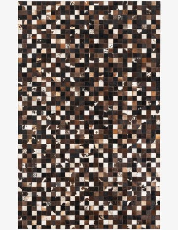 5' 1 x 8' 2 Cowhide Leather Rug