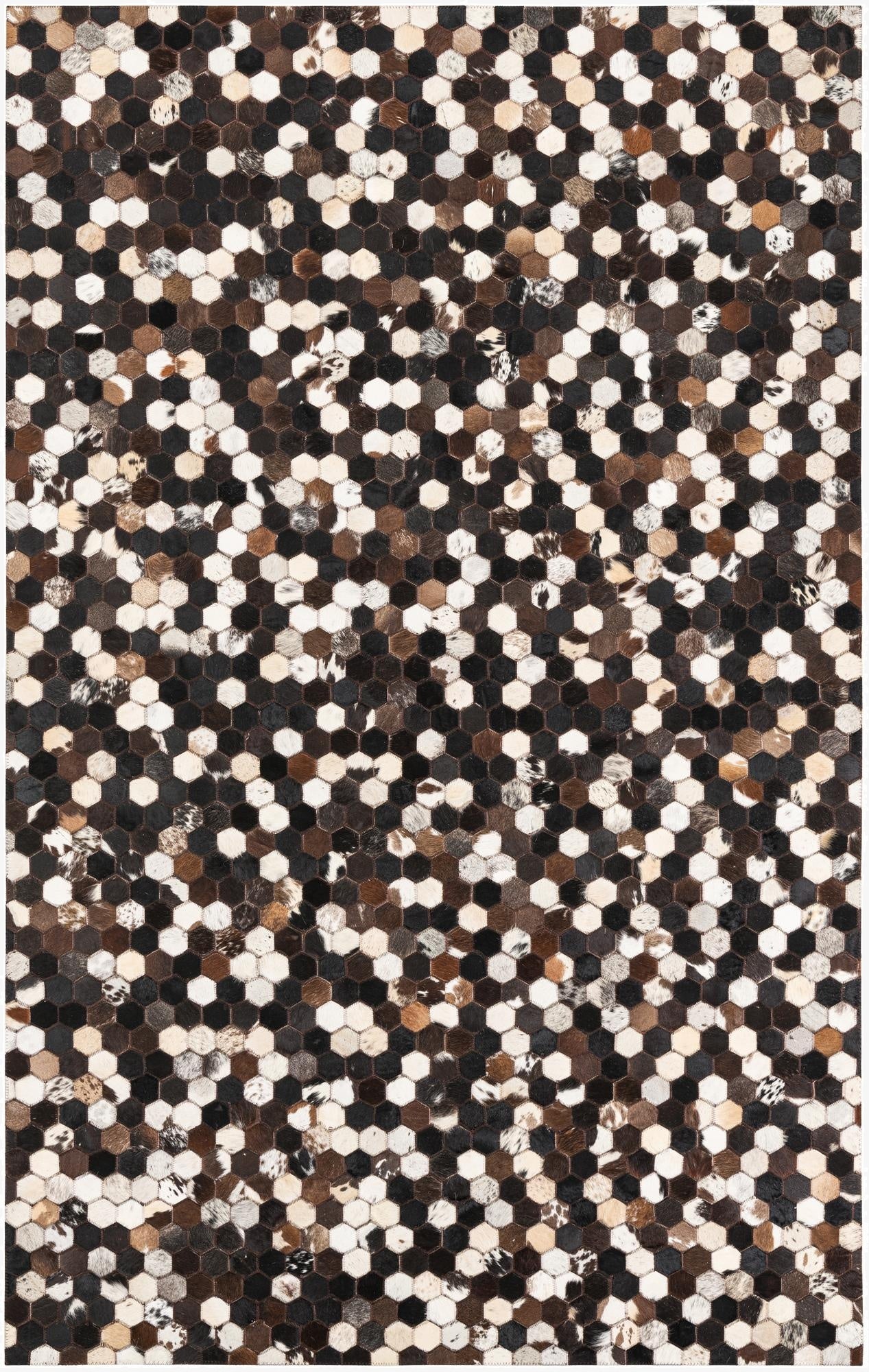 5' x 7' 10 Cowhide Leather Rug