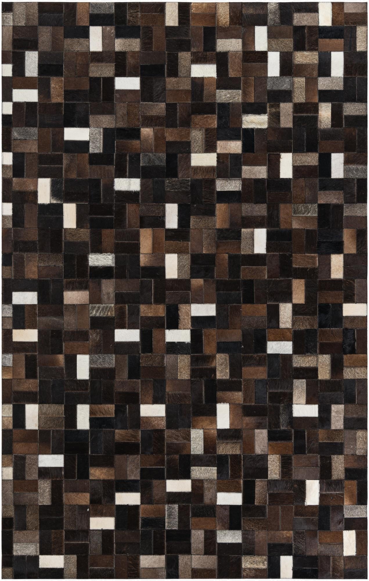 5' x 7' 9 Cowhide Leather Rug