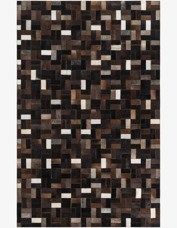 5' x 7' 9 Cowhide Leather Rug
