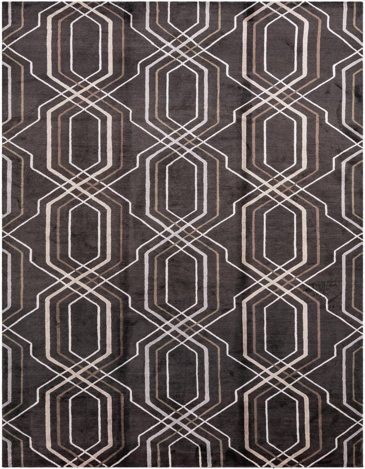 Detail image of 6' 8 x 9' 10 Hand Knotted Darya Wool Rug