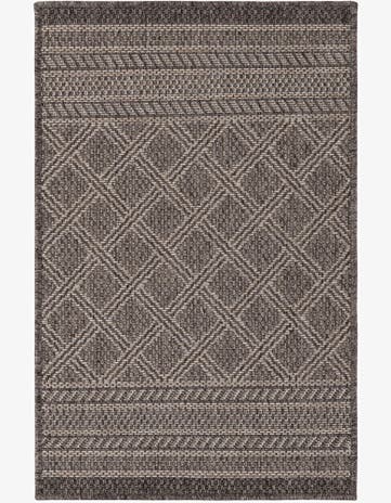 Chocolate Brown Easy-Clean Lattice Indoor / Outdoor Rug