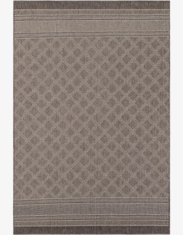 Chocolate Brown Easy-Clean Trellis Indoor / Outdoor Rug