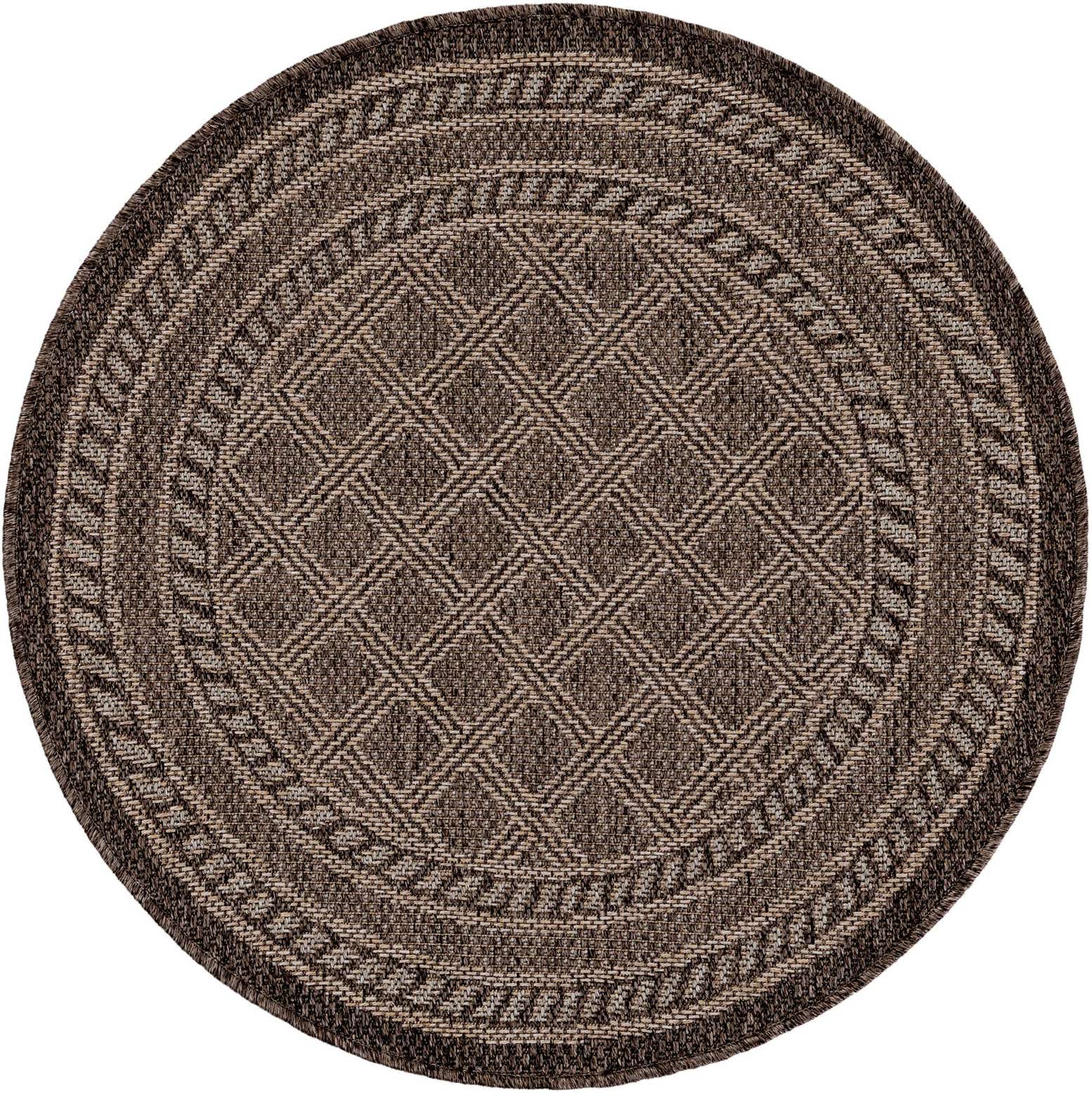 3' 3 x 3' 3 Easy-Clean Lattice Indoor / Outdoor Round Rug