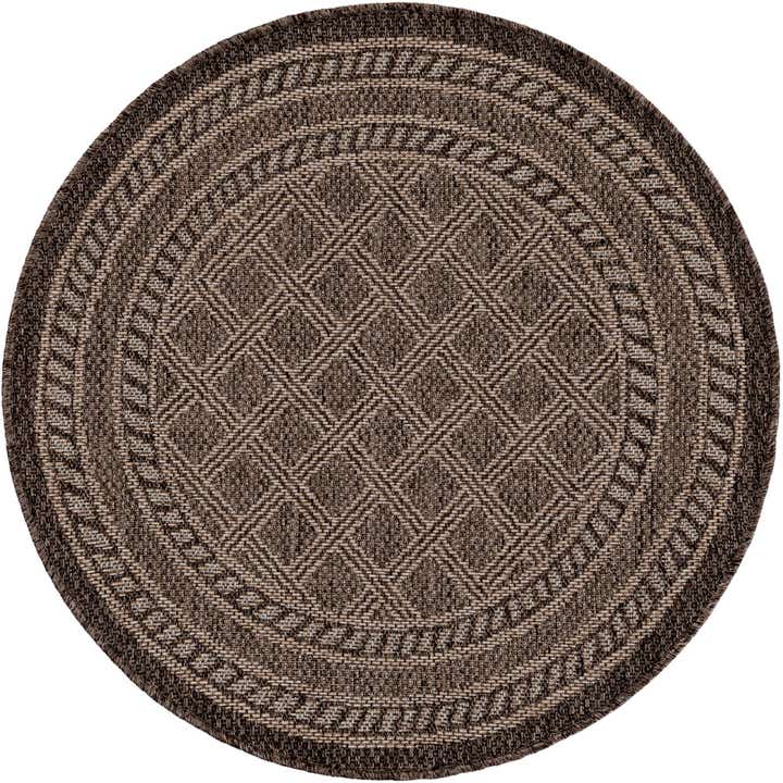 3' 3 x 3' 3 Easy-Clean Lattice Indoor / Outdoor Round Rug