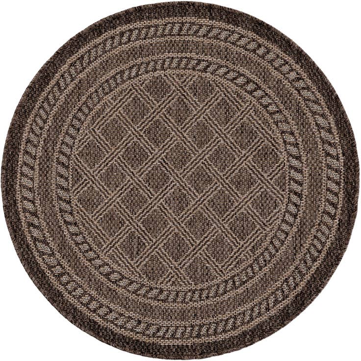 Detail image of 3' 3 x 3' 3 Easy-Clean Lattice Indoor / Outdoor Round Rug