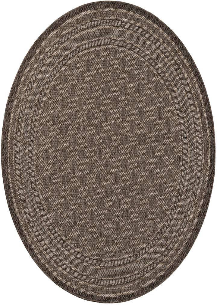 5' 1 x 5' 1 Easy-Clean Lattice Indoor / Outdoor Round Rug