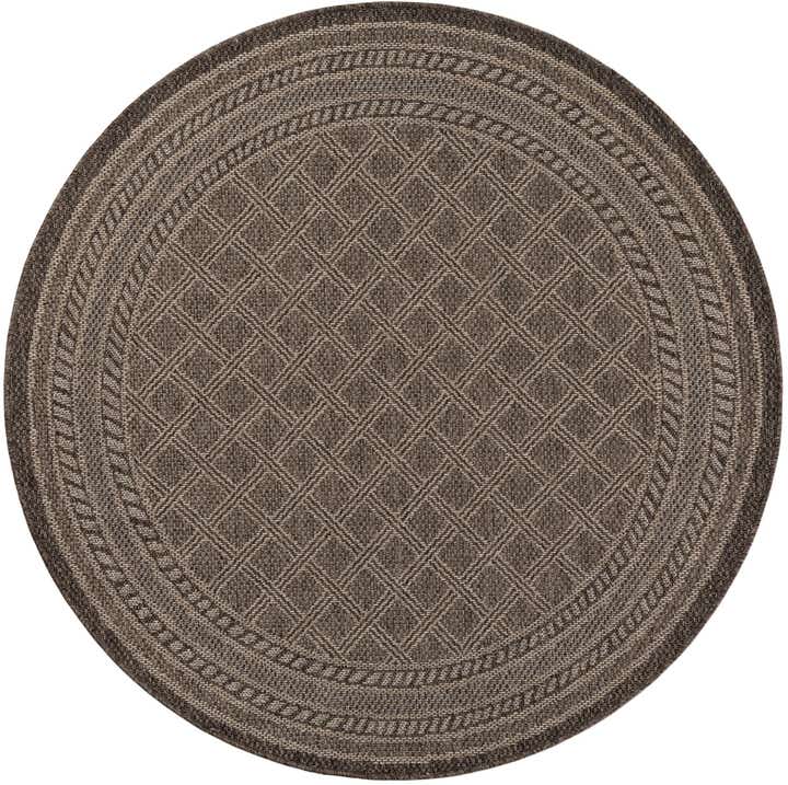 5' 1 x 5' 1 Easy-Clean Lattice Indoor / Outdoor Round Rug