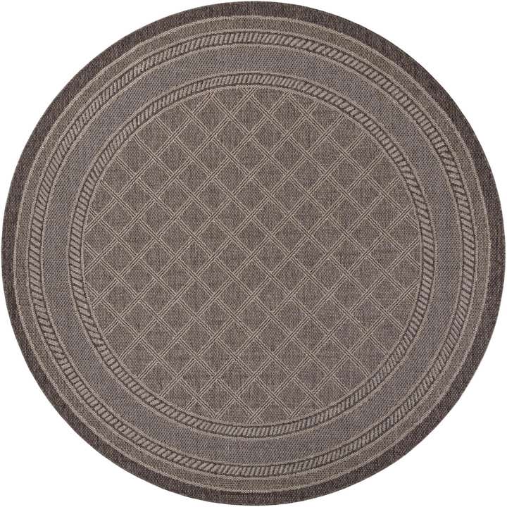 7' 10 x 7' 10 Easy-Clean Lattice Indoor / Outdoor Round Rug