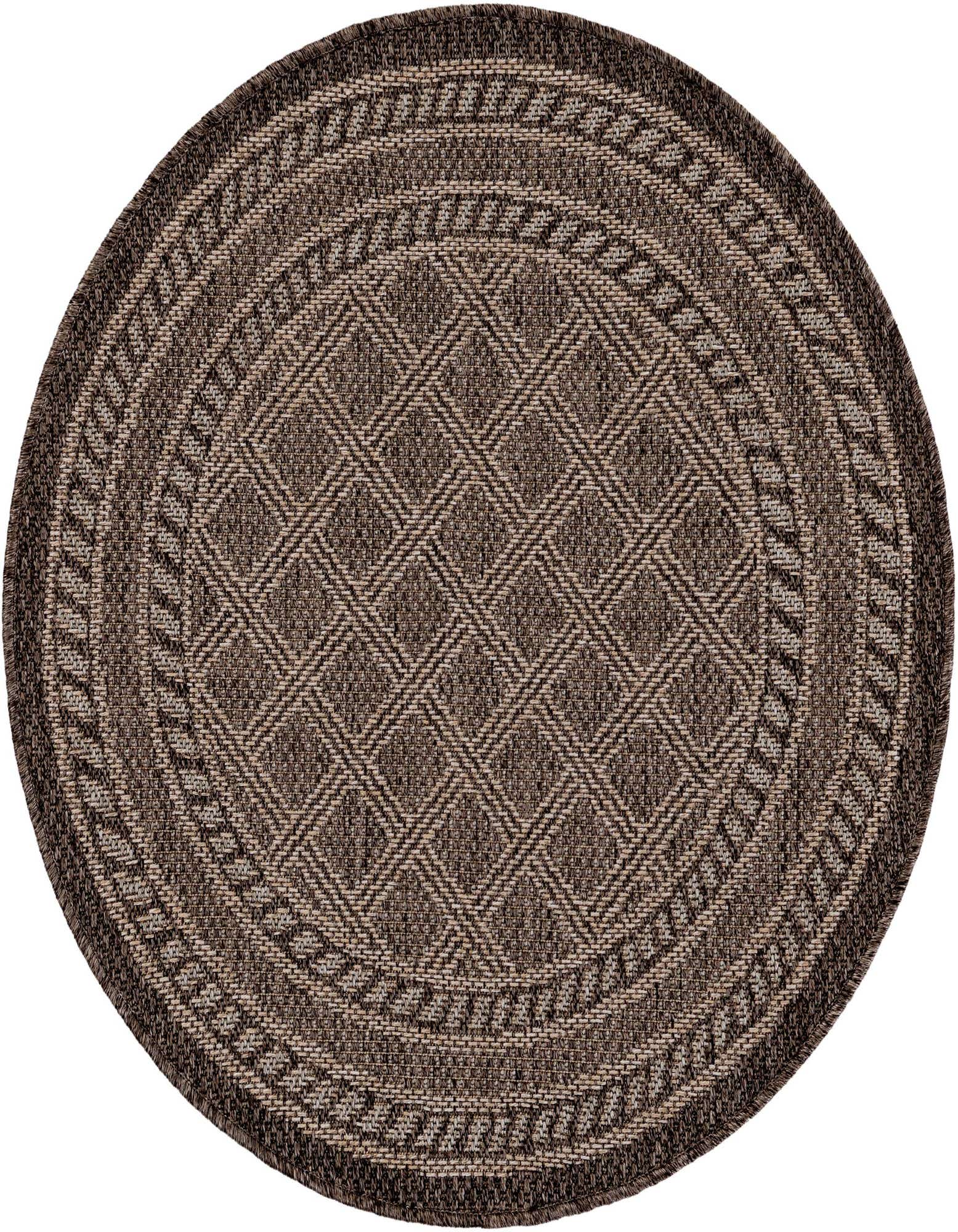 3' 3 x 3' 3 Easy-Clean Trellis Indoor / Outdoor Round Rug