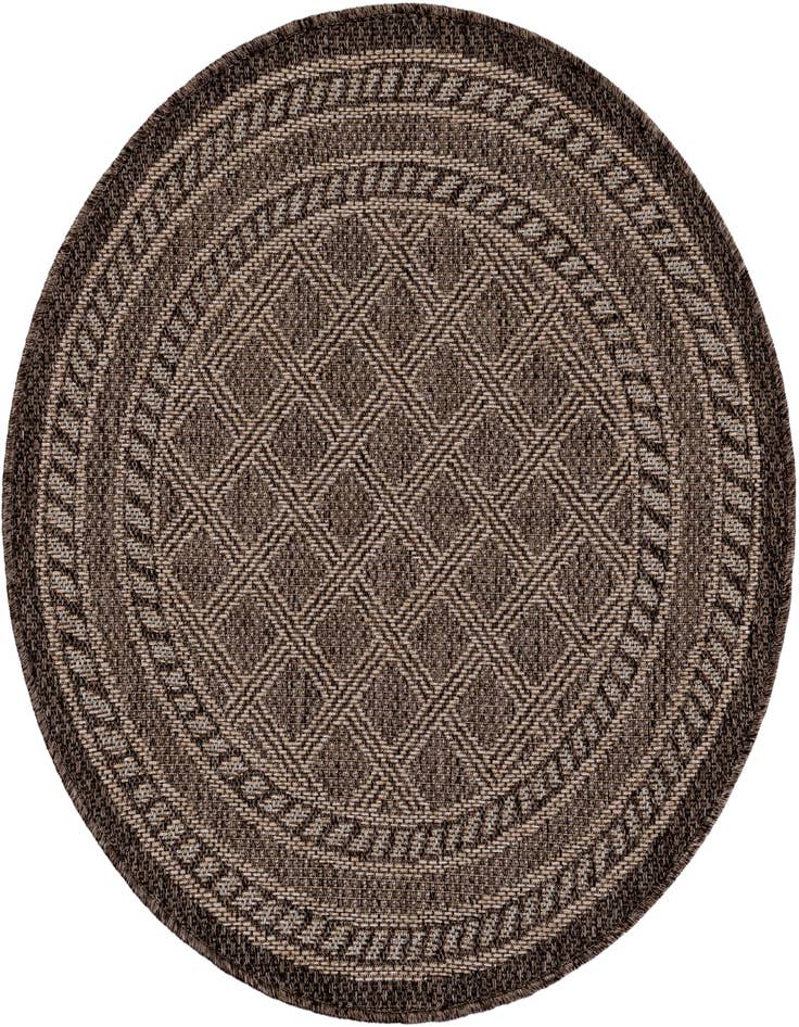 Detail image of 3' 3 x 3' 3 Easy-Clean Trellis Indoor / Outdoor Round Rug
