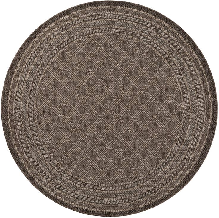 Detail image of 5' 1 x 5' 1 Easy-Clean Trellis Indoor / Outdoor Round Rug