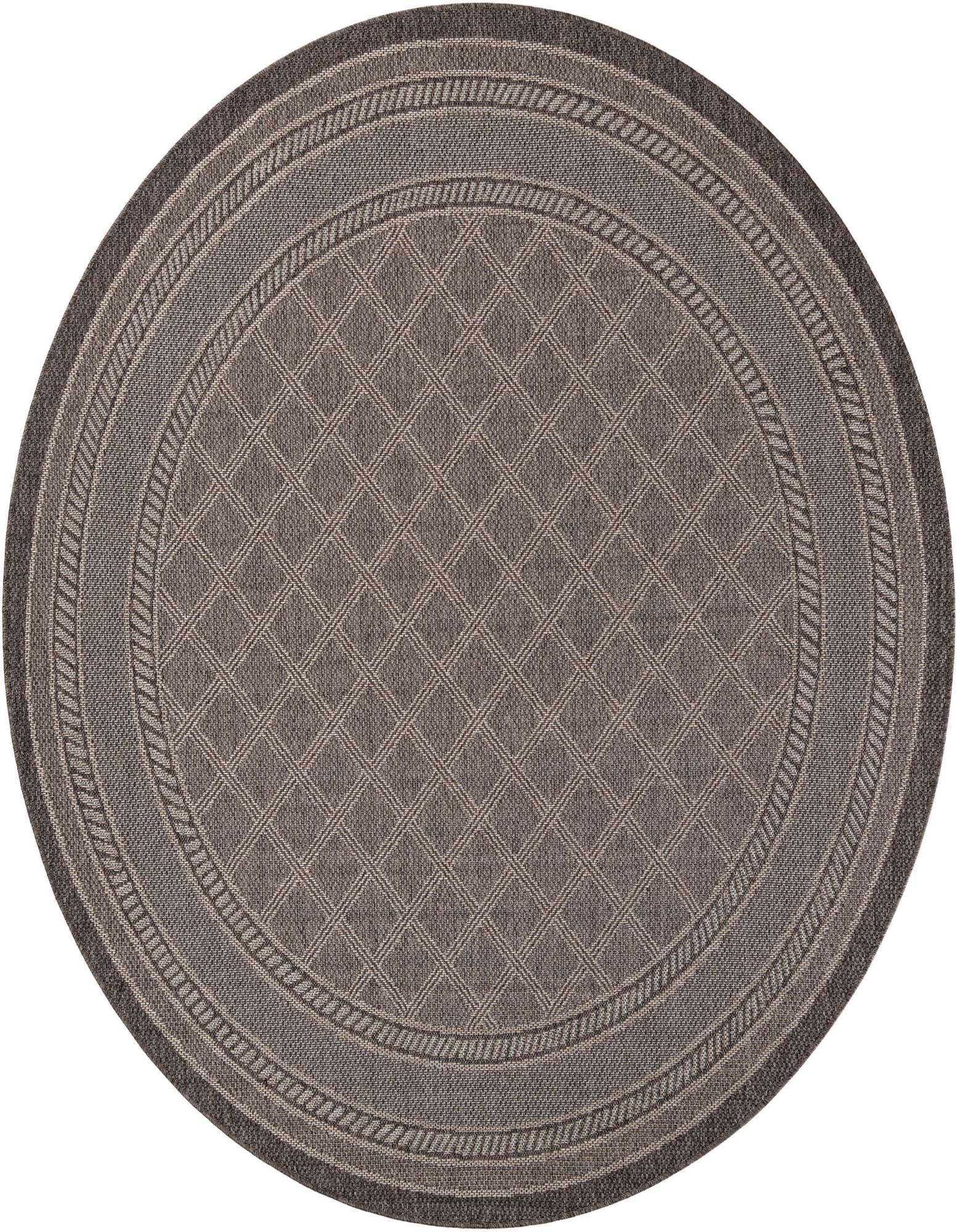 7' 10 x 7' 10 Easy-Clean Trellis Indoor / Outdoor Round Rug