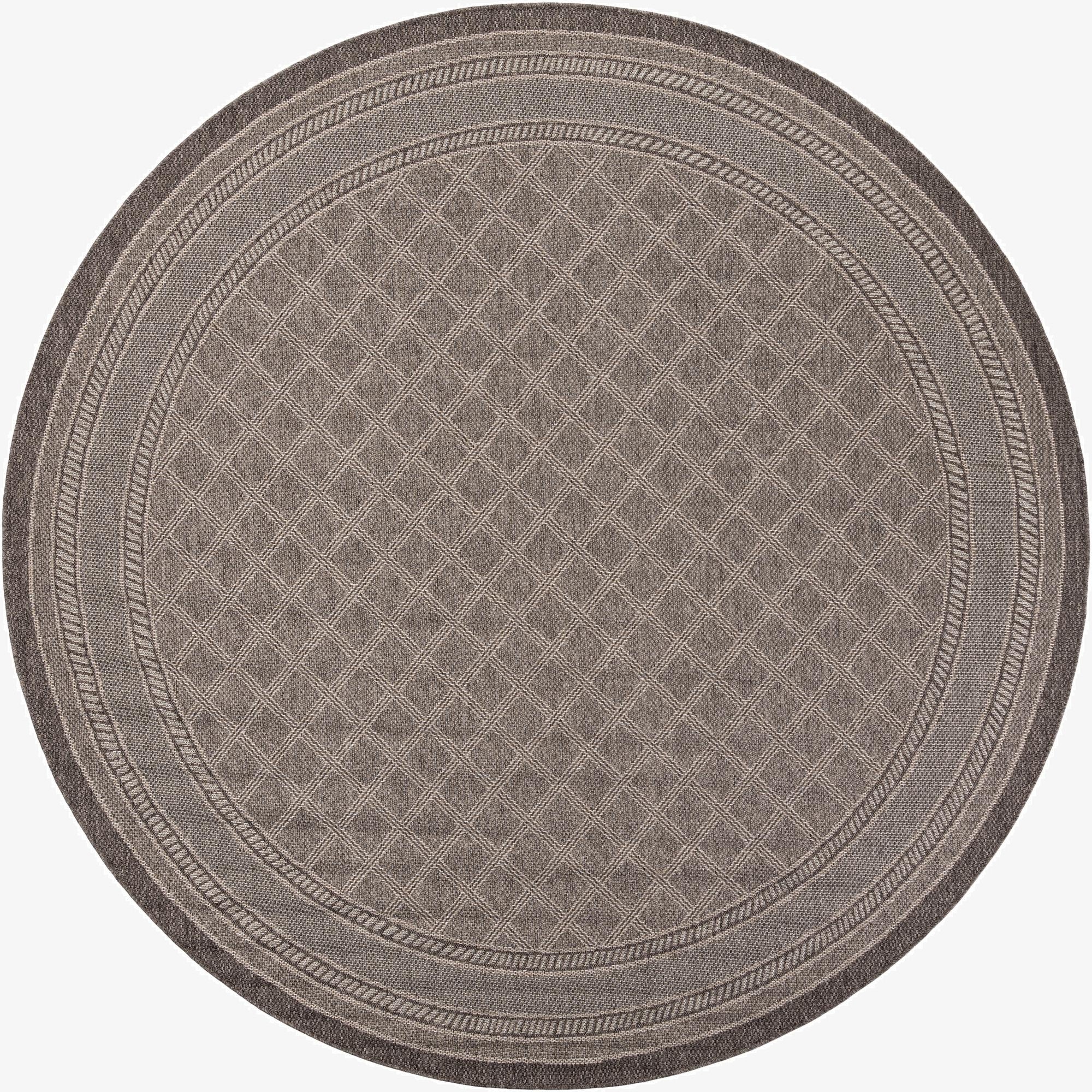 10' x 10'  Washable Trellis Indoor / Outdoor Round Rug