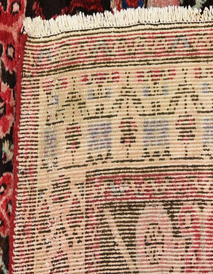 Detail image of 3' 7 x 9' 9  Hand Knotted Hossainabad Persian Wool Runner Rug