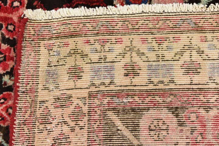 3' 7 x 9' 9 Hand Knotted Hossainabad Persian Wool Runner Rug