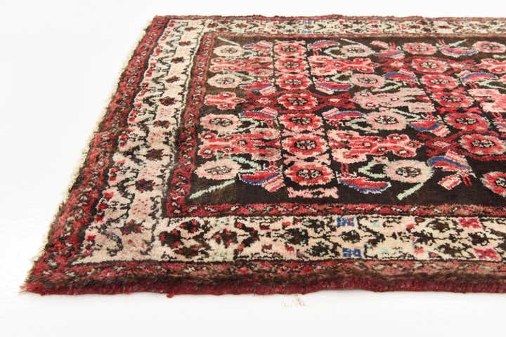 3' 7 x 9' 9 Hand Knotted Hossainabad Persian Wool Runner Rug