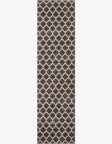 Chocolate Brown Lattice Runner Rug
