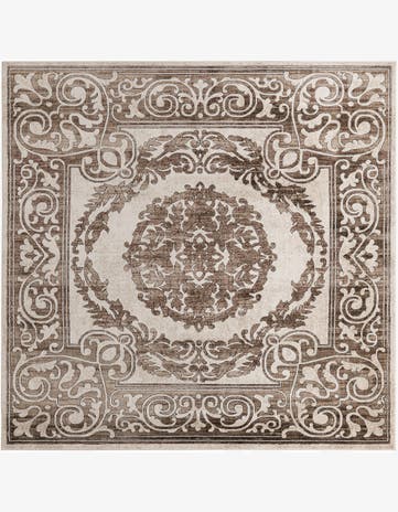 Chocolate Brown Hermitage Square Rug