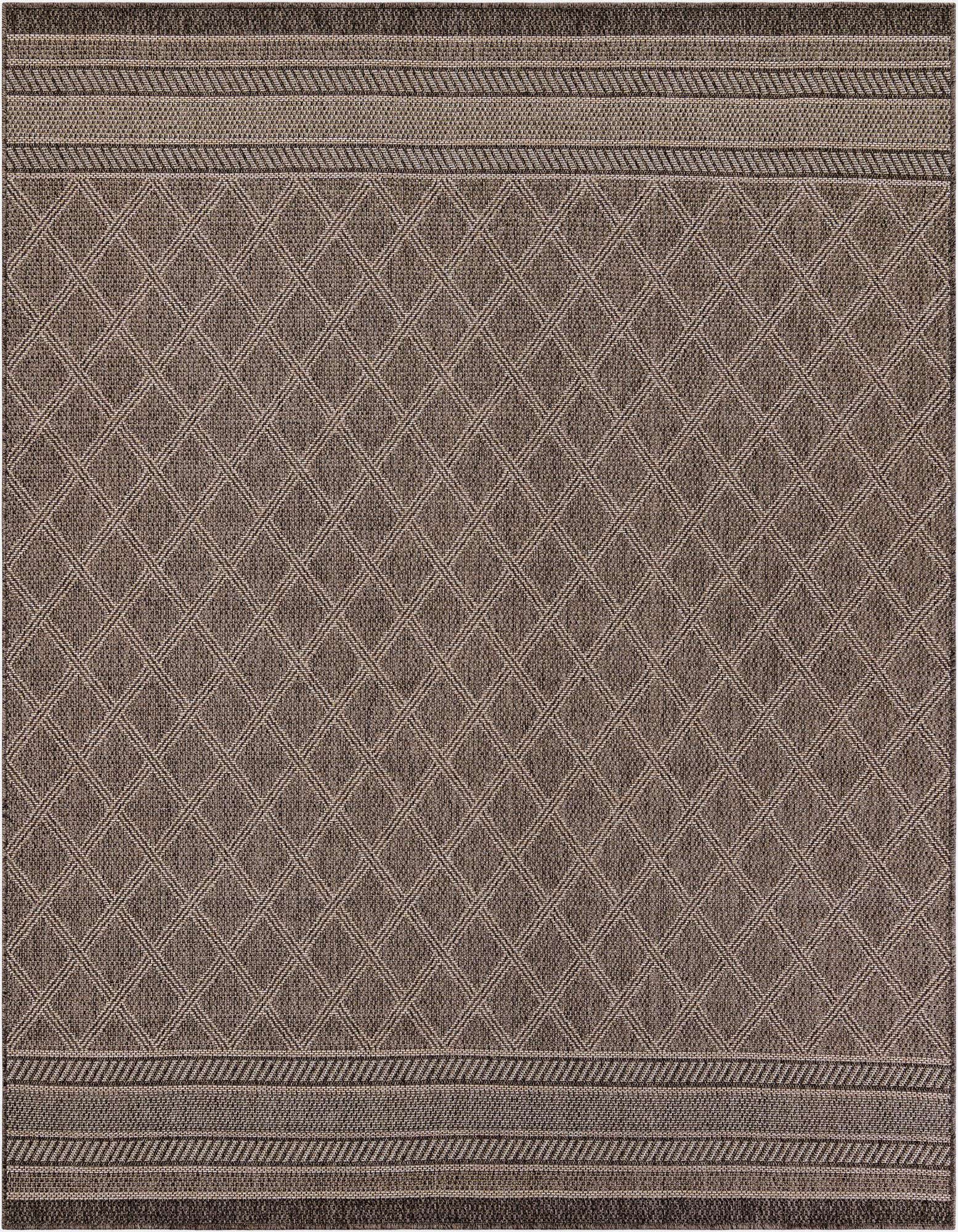 7' 10 x 7' 10 Easy-Clean Lattice Indoor / Outdoor Square Rug