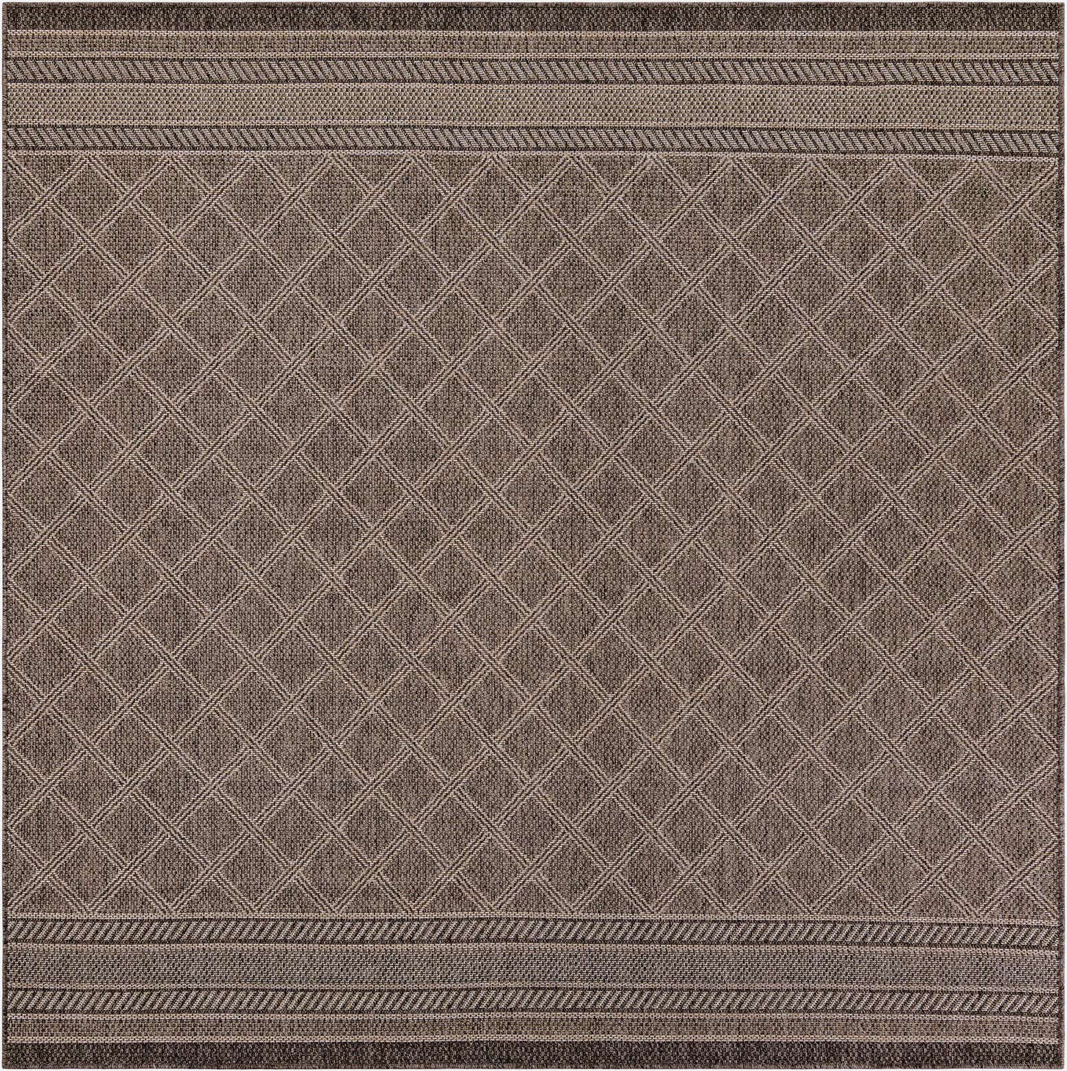 7' 10 x 7' 10 Easy-Clean Lattice Indoor / Outdoor Square Rug
