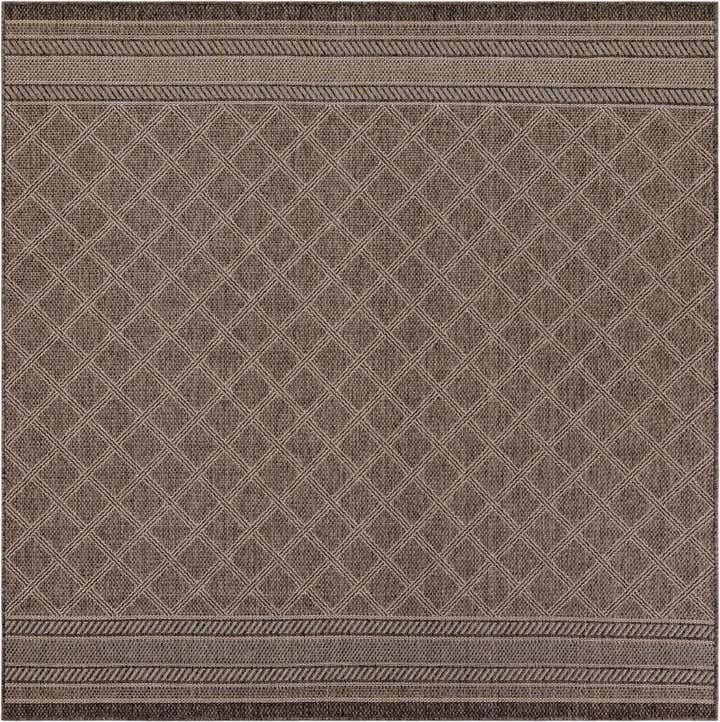 7' 10 x 7' 10 Easy-Clean Lattice Indoor / Outdoor Square Rug