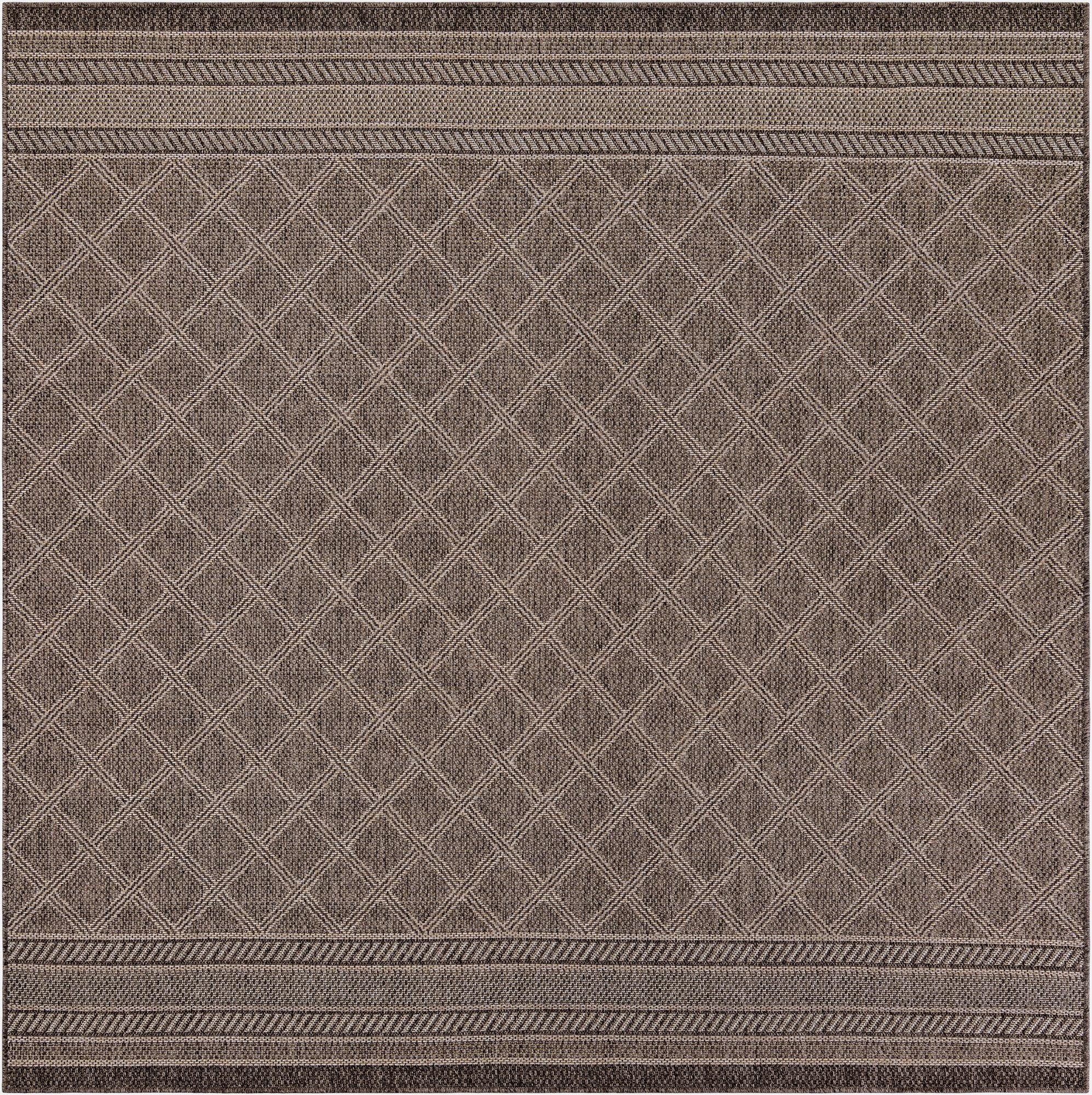 7' 10 x 7' 10 Washable Lattice Indoor / Outdoor Square Rug