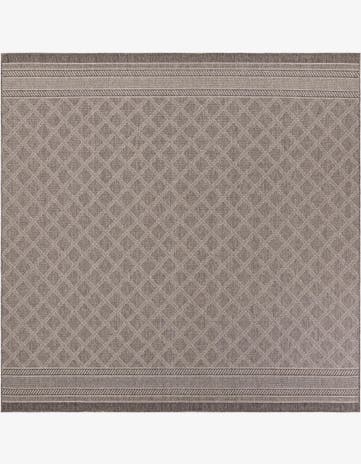 Chocolate Brown Easy-Clean Trellis Indoor / Outdoor Square Rug