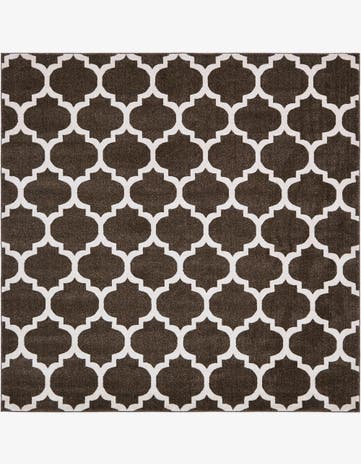 Chocolate Brown Trellis Square Rug