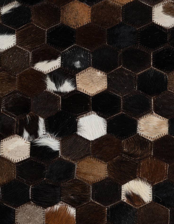 Detail image of 5' x 7' 10 Cowhide Leather Rug