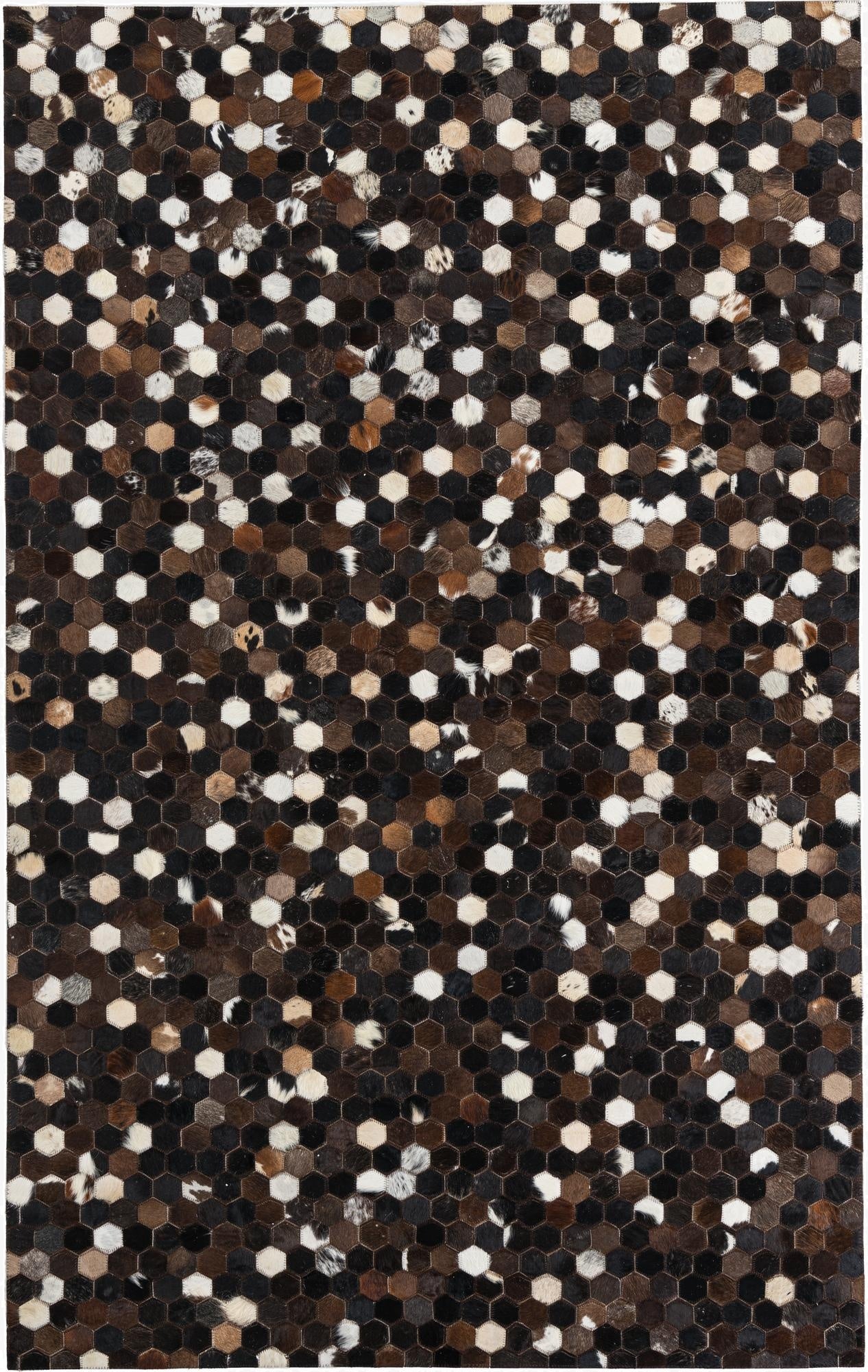 5' x 7' 10 Cowhide Leather Rug