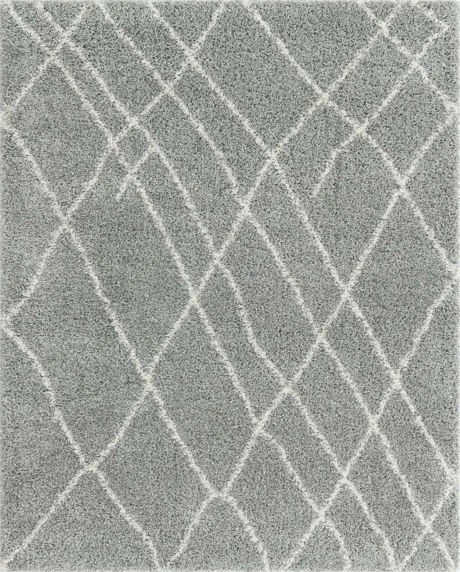 7' 10 x 10' Clearbrook · Diamond Shag Rug, cloud gray