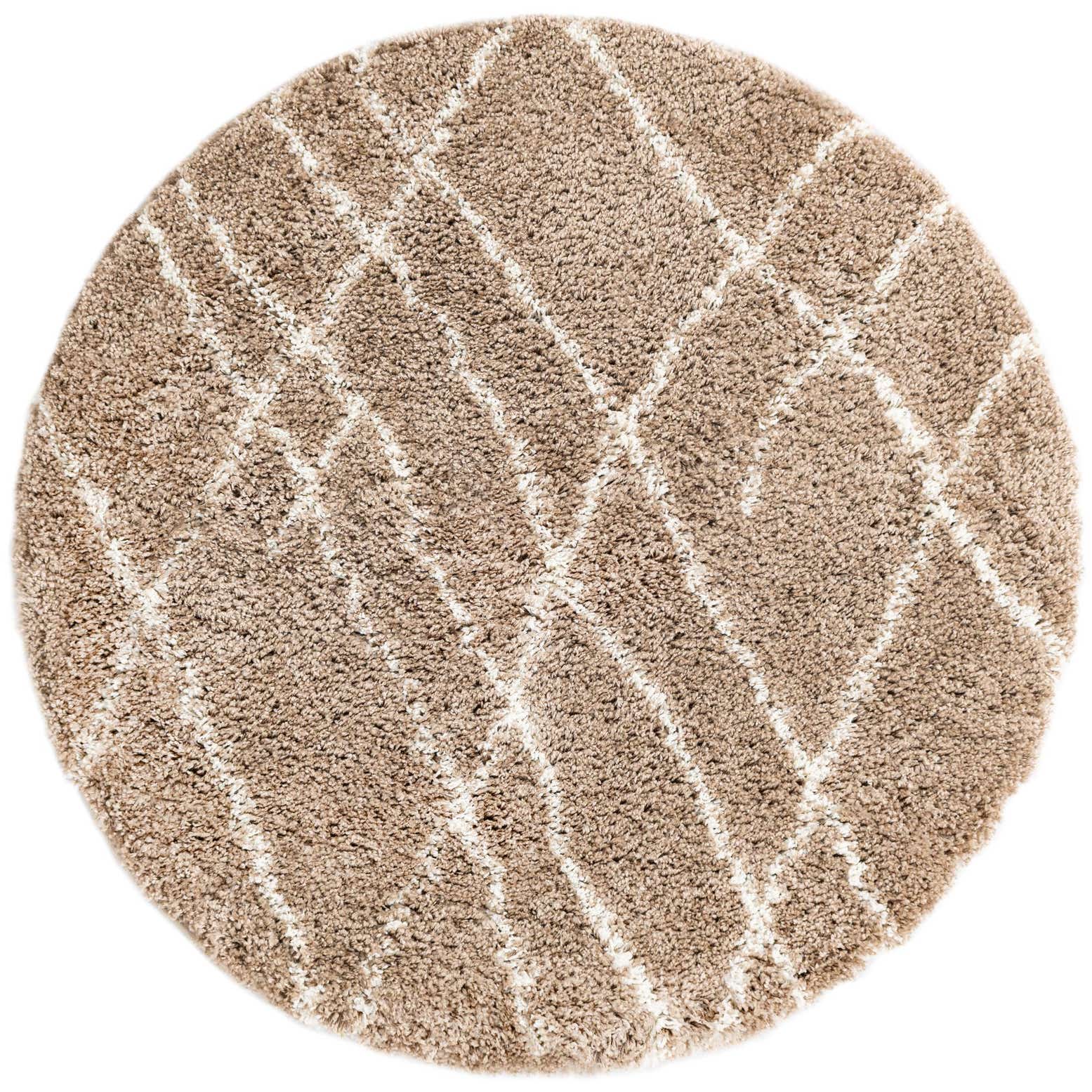 4' x 4' Clearbrook · Lines Shag Rug, khaki