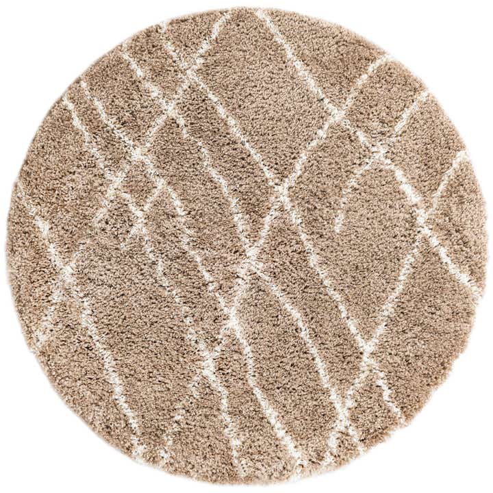 4' x 4' Clearbrook · Lines Shag Rug, khaki