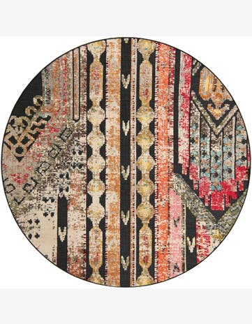 7' 10 x 7' 10 Cleary · Abstract Outdoor Rug, multi black