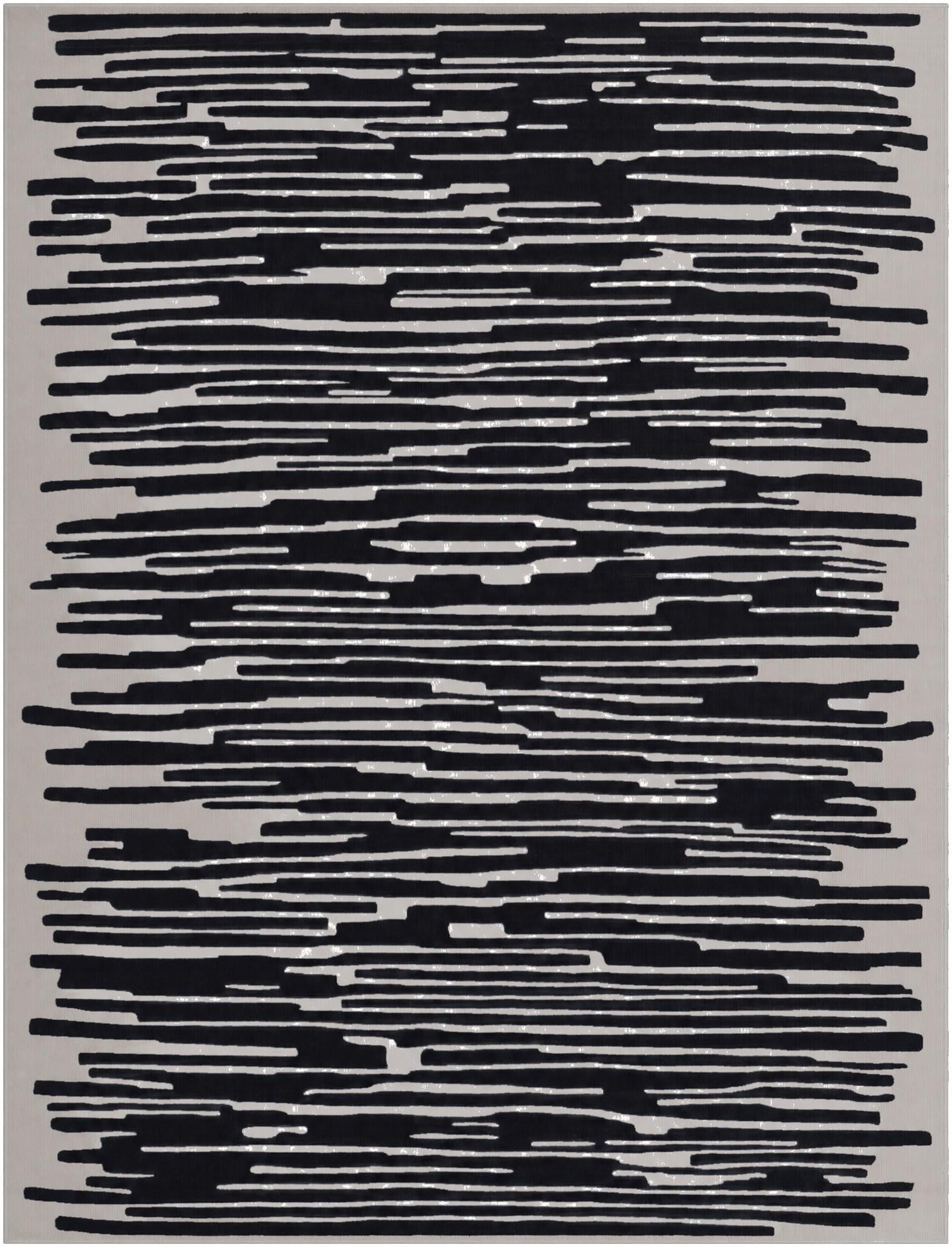 Clemson · Abstract rug, black and ivory