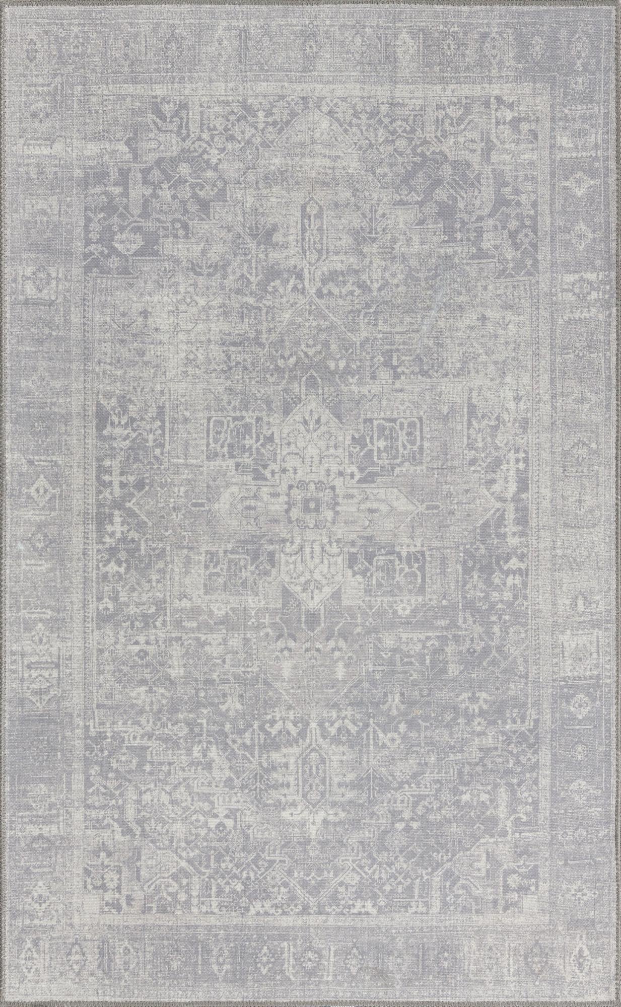 Clive · Border Washable Rug, gray