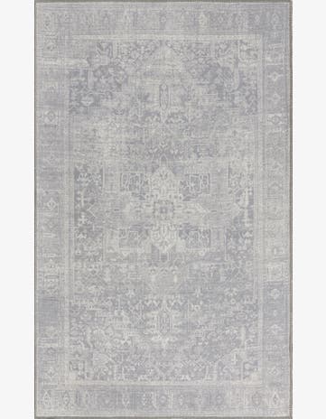 Clive · Border Washable Rug, gray