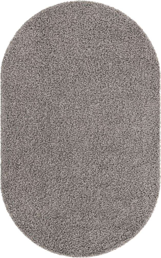 5' 3 x 8' Solid Shag Oval Rug