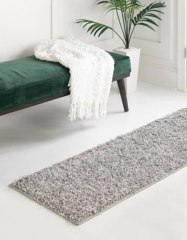 Detail image of  2' 6 x 16' 5 Comfort Solid Shag Runner Rug