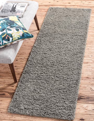 60cm x 185cm Solid Shag Runner Rug