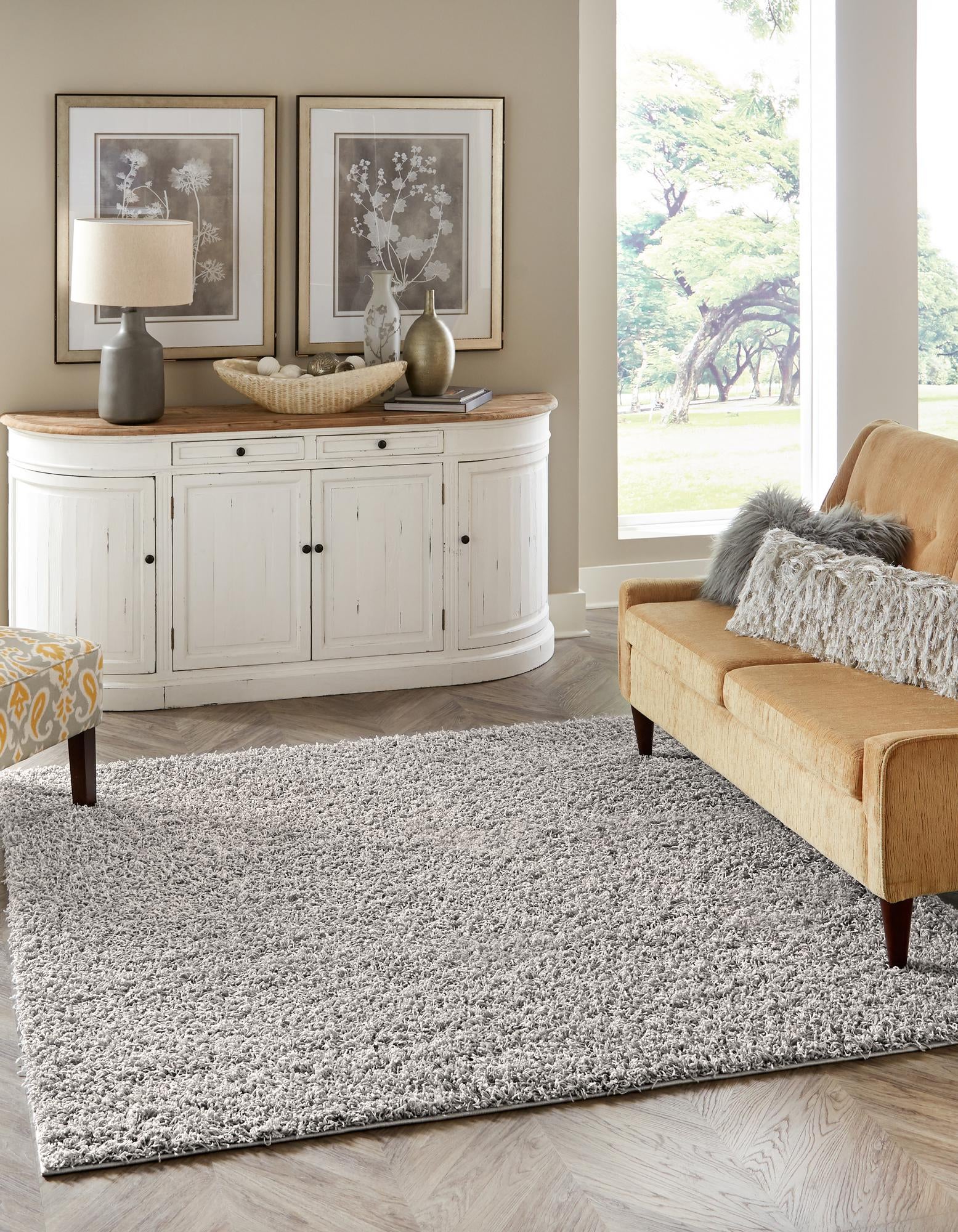 7' x 7' Comfort Solid Shag Square Rug