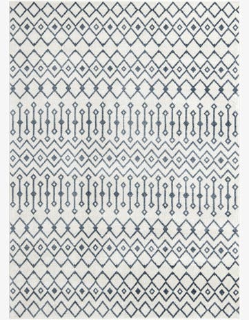 Coastal White Bohemian Trellis Rug